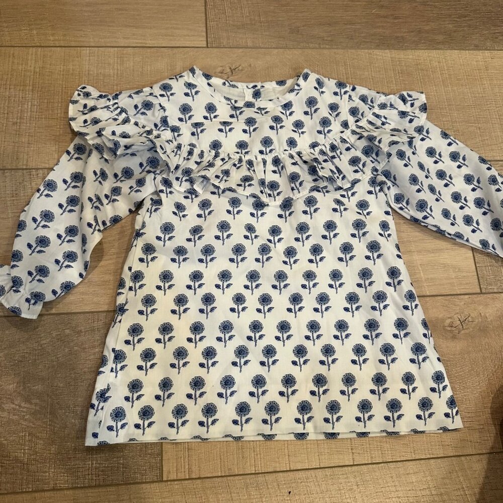 CECIL & LOU GIRLS BLUE FLORAL BLOUSE SHIRT NWOT 2T